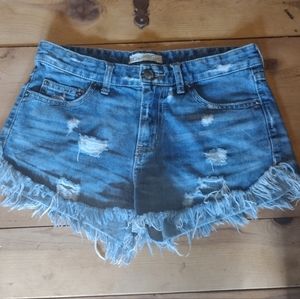 Free People Women's Distressed Frayed Shorts